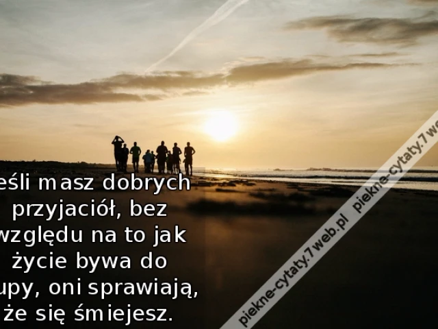 Jeśli masz dobrych przyjaciół,bez względu na to jak życie bywa do dupy,oni sprawiają,że się śmiejesz.