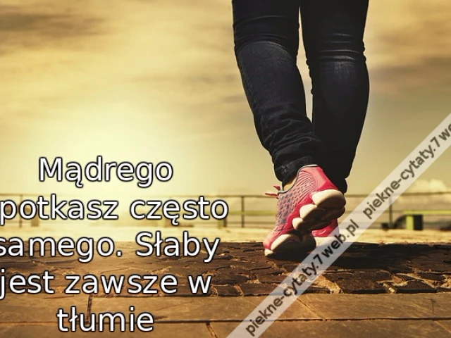 Mądrego spotkasz często samego. Słaby jest zawsze w tłumie