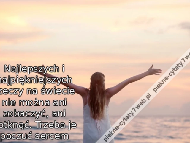 Najlepszych i najpiękniejszych rzeczy na świecie nie można ani zobaczyć, ani dotknąć. Trzeba je poczuć sercem