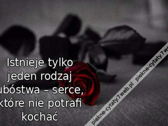 Istnieje tylko jeden rodzaj ubóstwa – serce, które nie potrafi kochać