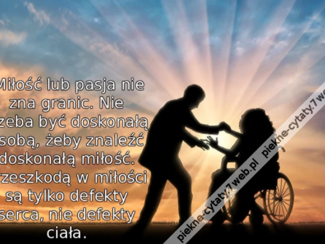 Miłość lub pasja nie zna granic. Nie trzeba być doskonałą osobą, żeby znaleźć doskonałą miłość. Przeszkodą w miłości są tylko defekty serca, nie defekty ciała.