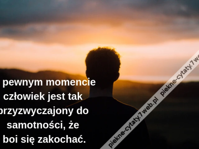 W pewnym momencie człowiek jest tak przyzwyczajony do samotności, że boi się zakochać.
