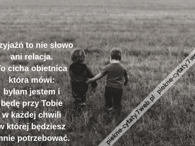 Przyjaźń to nie słowo ani relacja. To cicha obietnica która mówi: byłam jestem i będę przy Tobie w każdej chwili w której będziesz mnie potrzebować.