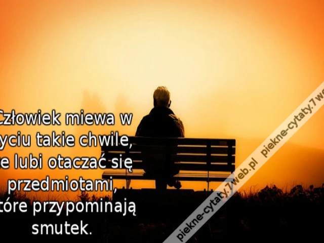 Człowiek miewa w życiu takie chwile, że lubi otaczać się przedmiotami, które przypominają smutek.