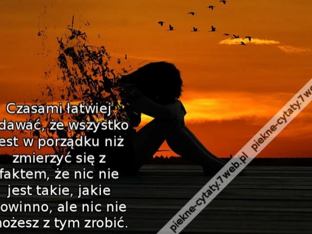 Czasami łatwiej udawać, że wszystko jest w porządku niż zmierzyć się z faktem, że nic nie jest takie, jakie powinno, ale nic nie możesz z tym zrobić.
