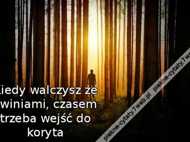 Kiedy walczysz ze świniami, czasem trzeba wejść do koryta