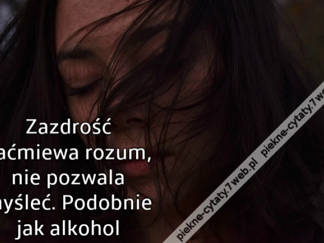 Zazdrość zaćmiewa rozum, nie pozwala myśleć. Podobnie jak alkohol