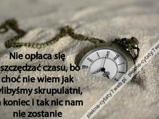 Nie opłaca się oszczędzać czasu, bo choć nie wiem jak bylibyśmy skrupulatni, na koniec i tak nic nam nie zostanie