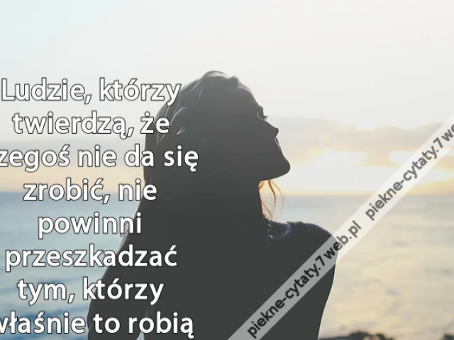 Ludzie, którzy twierdzą, że czegoś nie da się zrobić, nie powinni przeszkadzać tym, którzy właśnie to robią