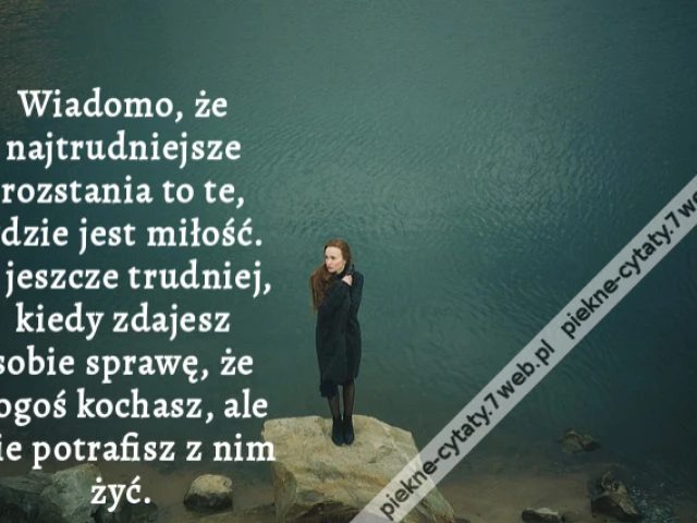 Wiadomo, że najtrudniejsze rozstania to te, gdzie jest miłość. A jeszcze trudniej, kiedy zdajesz sobie sprawę, że kogoś kochasz, ale nie potrafisz z nim żyć.