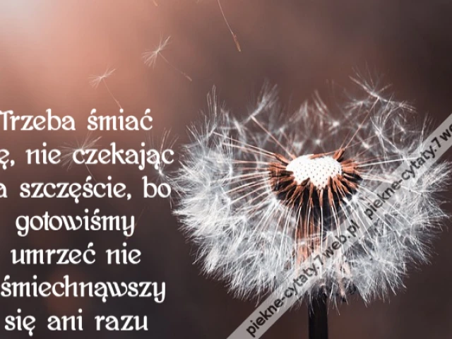 Trzeba śmiać się, nie czekając na szczęście, bo gotowiśmy umrzeć nie uśmiechnąwszy się ani razu