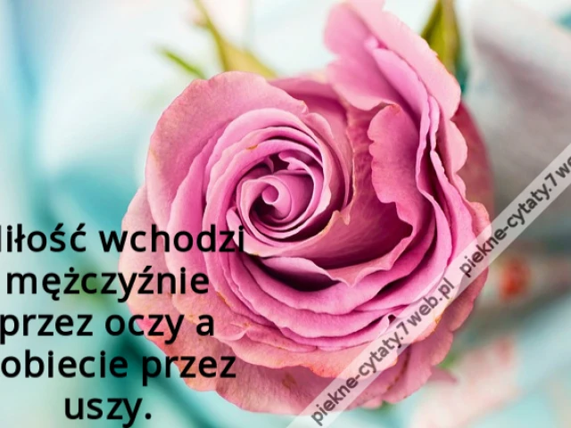 Miłość wchodzi mężczyźnie przez oczy a kobiecie przez uszy.