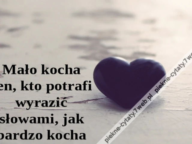 Mało kocha ten, kto potrafi wyrazić słowami, jak bardzo kocha