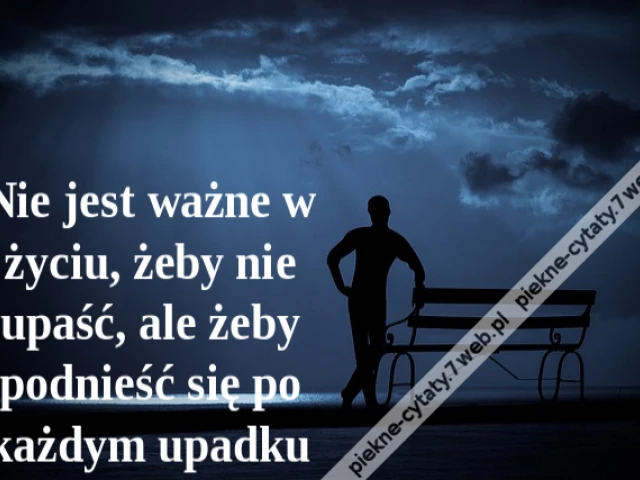 Nie jest ważne w życiu, żeby nie upaść, ale żeby podnieść się po każdym upadku