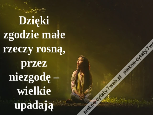 Dzięki zgodzie małe rzeczy rosną, przez niezgodę – wielkie upadają