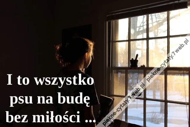 I to wszystko psu na budę bez miłości ...