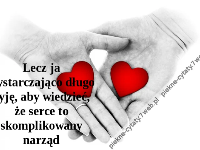 Lecz ja wystarczająco długo żyję, aby wiedzieć, że serce to skomplikowany narząd