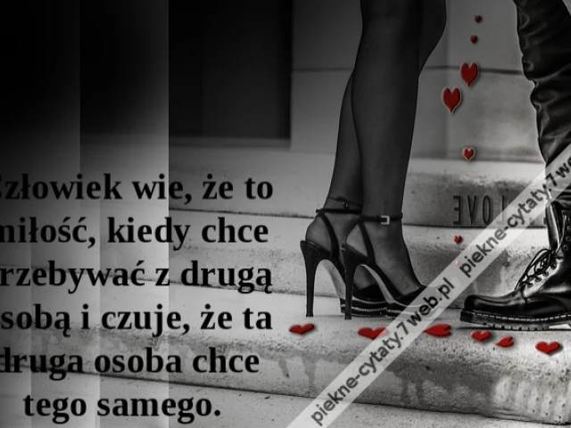 Człowiek wie, że to miłość, kiedy chce przebywać z drugą osobą i czuje, że ta druga osoba chce tego samego.