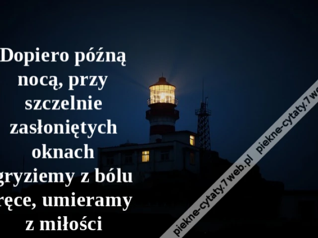 Dopiero późną nocą, przy szczelnie zasłoniętych oknach gryziemy z bólu ręce, umieramy z miłości