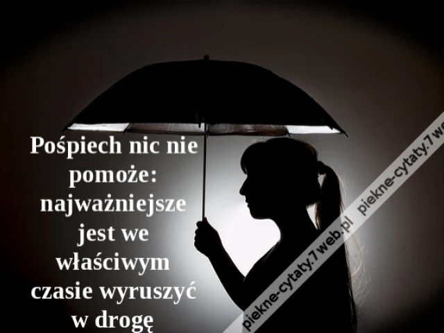 Pośpiech nic nie pomoże: najważniejsze jest we właściwym czasie wyruszyć w drogę