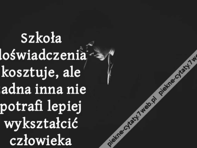 Szkoła doświadczenia kosztuje, ale żadna inna nie potrafi lepiej wykształcić człowieka