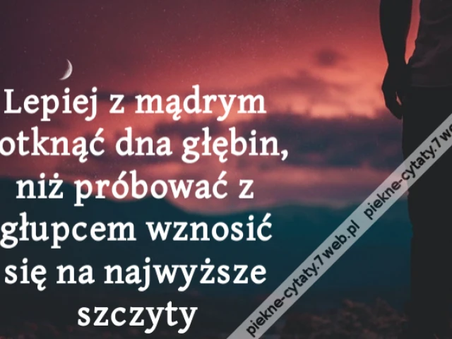 Lepiej z mądrym dotknąć dna głębin, niż próbować z głupcem wznosić się na najwyższe szczyty
