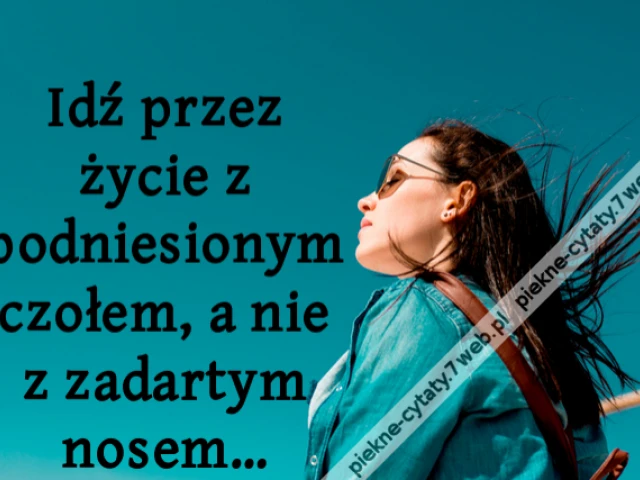 Idź przez życie z podniesionym czołem, a nie z zadartym nosem…