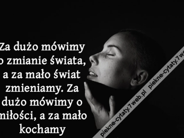 Za dużo mówimy o zmianie świata, a za mało świat zmieniamy. Za dużo mówimy o miłości, a za mało kochamy