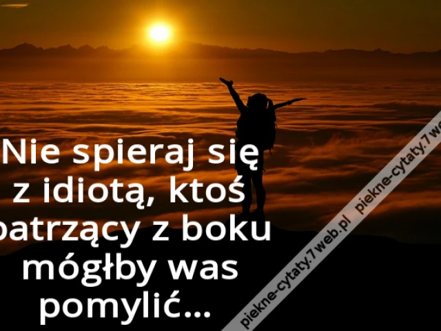Nie spieraj się z idiotą, ktoś patrzący z boku mógłby was pomylić…