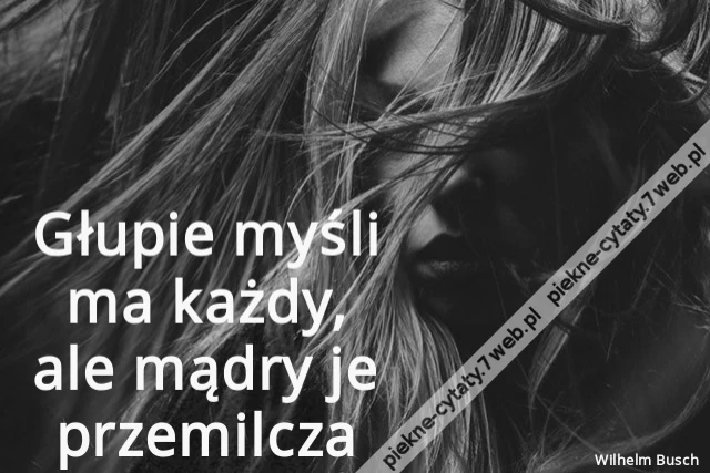 Głupie myśli ma każdy, ale mądry je przemilcza
