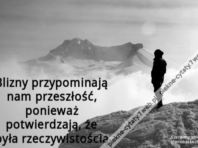 Blizny przypominają nam przeszłość, ponieważ potwierdzają, że była rzeczywistością.