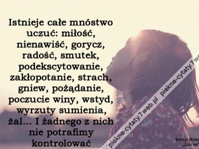 Istnieje całe mnóstwo uczuć: miłość, nienawiść, gorycz, radość, smutek, podekscytowanie, zakłopotanie, strach, gniew, pożądanie, poczucie winy, wstyd, wyrzuty sumienia, żal… I żadnego z nich nie potrafimy kontrolować