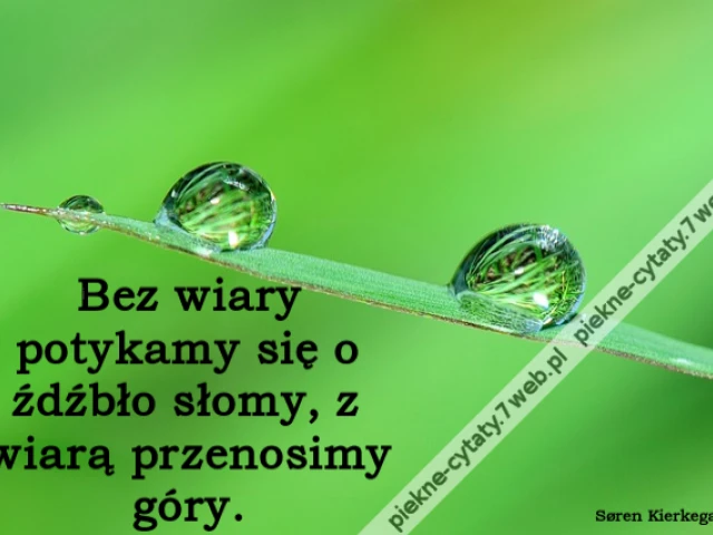 Bez wiary potykamy się o źdźbło słomy, z wiarą przenosimy góry.