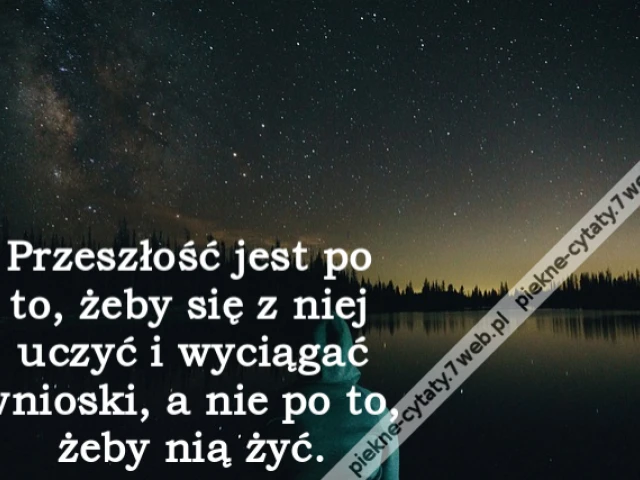 Przeszłość jest po to, żeby się z niej uczyć i wyciągać wnioski, a nie po to, żeby nią żyć.