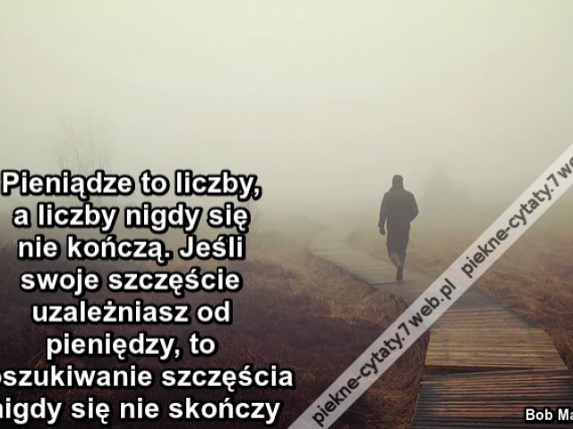 Pieniądze to liczby, a liczby nigdy się nie kończą. Jeśli swoje szczęście uzależniasz od pieniędzy, to poszukiwanie szczęścia nigdy się nie skończy