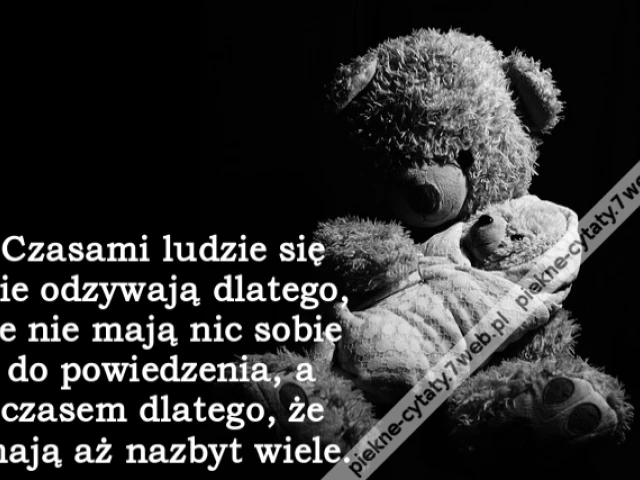 Czasami ludzie się nie odzywają dlatego, że nie mają nic sobie do powiedzenia, a czasem dlatego, że mają aż nazbyt wiele.