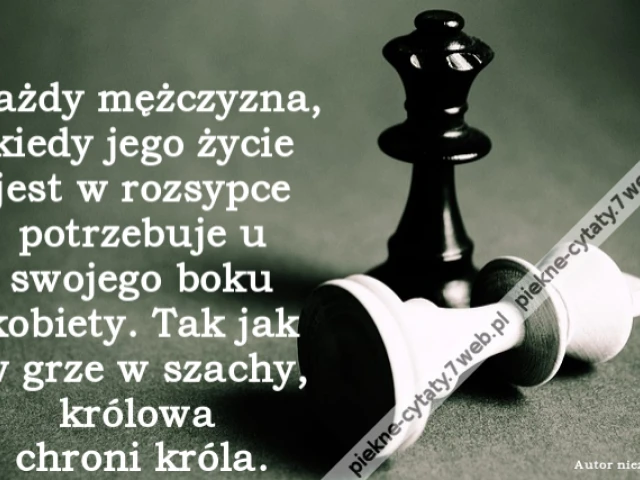 Każdy mężczyzna, kiedy jego życie jest w rozsypce potrzebuje u swojego boku kobiety. Tak jak w grze w szachy, królowa chroni króla.