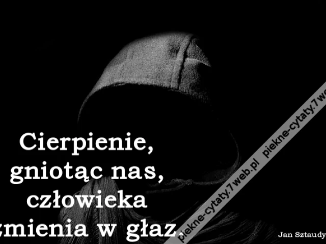 Cierpienie, gniotąc nas, człowieka zmienia w głaz.