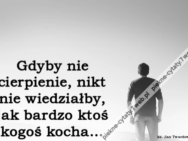 Gdyby nie cierpienie, nikt nie wiedziałby, jak bardzo ktoś kogoś kocha…