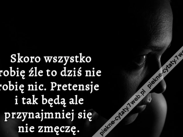 Skoro wszystko robię źle to dziś nie robię nic. Pretensje i tak będą ale przynajmniej się nie zmęczę.