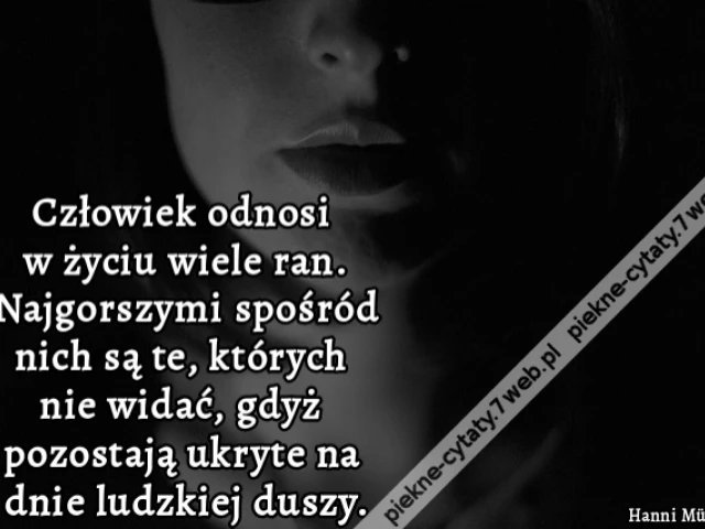 Człowiek odnosi w życiu wiele ran. Najgorszymi spośród nich są te, których nie widać, gdyż pozostają ukryte na dnie ludzkiej duszy.