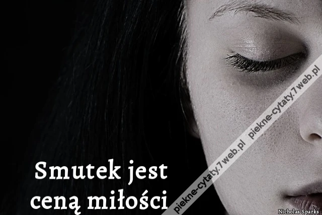 Smutek jest ceną miłości.