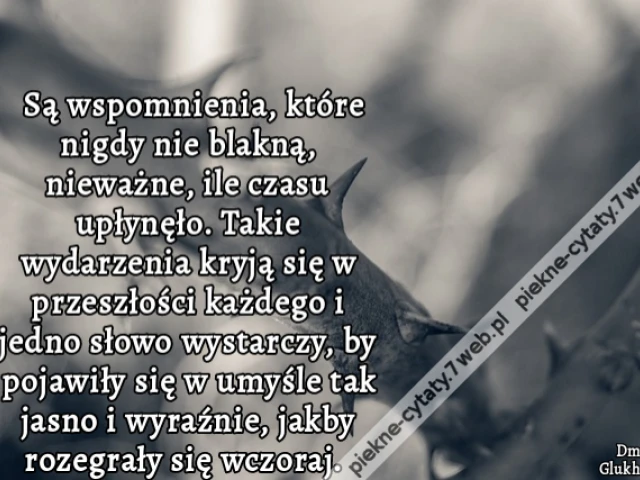 Są wspomnienia, które nigdy nie blakną, nieważne, ile czasu upłynęło. Takie wydarzenia kryją się w przeszłości każdego i jedno słowo wystarczy, by pojawiły się w umyśle tak jasno i wyraźnie, jakby rozegrały się wczoraj.