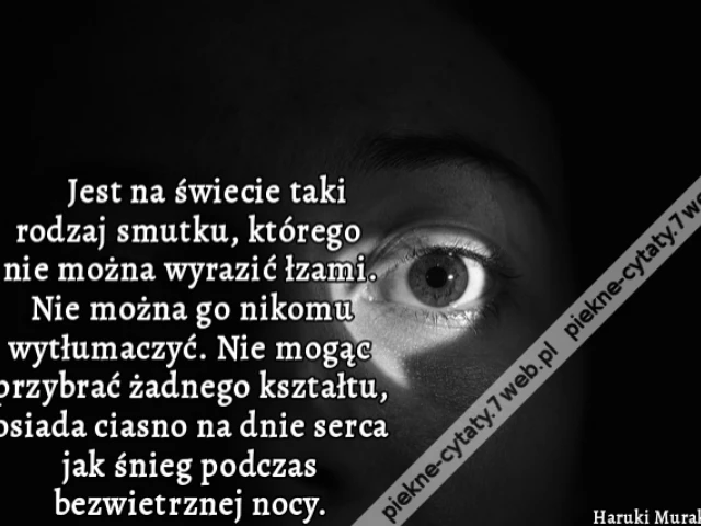 Jest na świecie taki rodzaj smutku, którego nie można wyrazić łzami. Nie można go nikomu wytłumaczyć. Nie mogąc przybrać żadnego kształtu, osiada ciasno na dnie serca jak śnieg podczas bezwietrznej nocy.