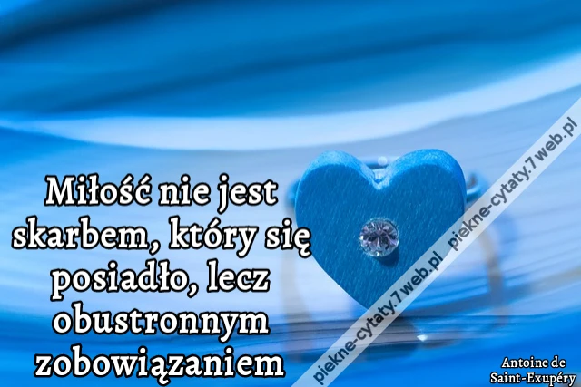 Miłość nie jest skarbem, który się posiadło, lecz obustronnym zobowiązaniem