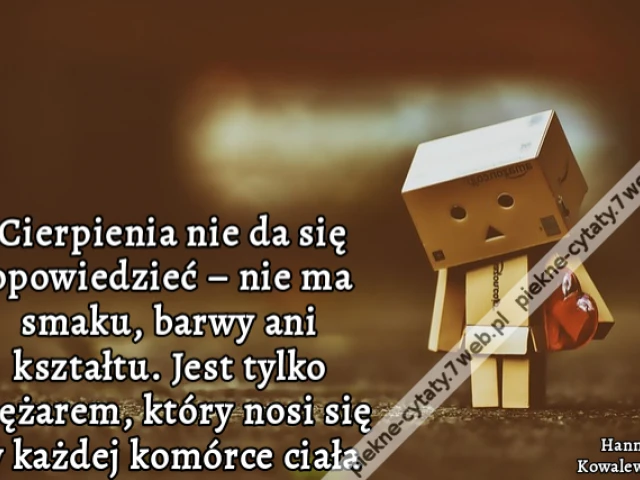 Cierpienia nie da się opowiedzieć – nie ma smaku, barwy ani kształtu. Jest tylko ciężarem, który nosi się w każdej komórce ciała