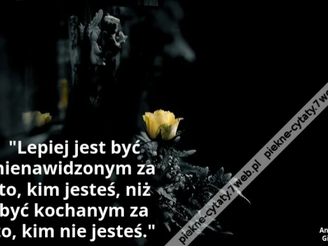 Lepiej jest być nienawidzonym za to, kim jesteś, niż być kochanym za to, kim nie jesteś.