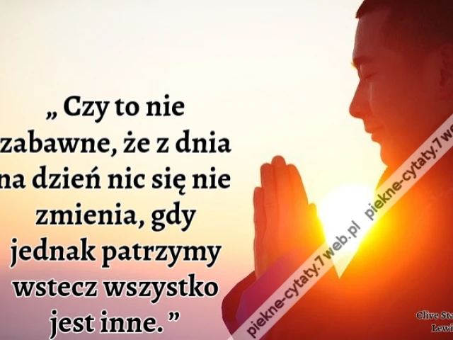 „Czy to nie zabawne, że z dnia na dzień nic się nie zmienia, gdy jednak patrzymy wstecz wszystko jest inne. ”