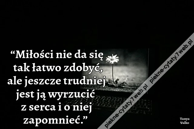 “Miłości nie da się tak łatwo zdobyć, ale jeszcze trudniej jest ją wyrzucić z serca i o niej zapomnieć.”