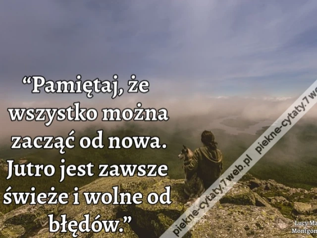 “Pamiętaj, że wszystko można zacząć od nowa. Jutro jest zawsze świeże i wolne od błędów.”